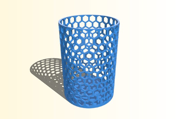 Hexagon Pattern Pencil Cup | 3d print model