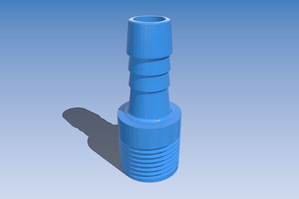 Water Conector from pipe 1'' to hose 1_2'' | 3d print model