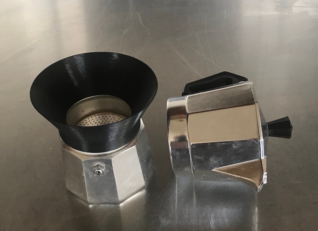 Funnel for putting coffee in Moka pot
