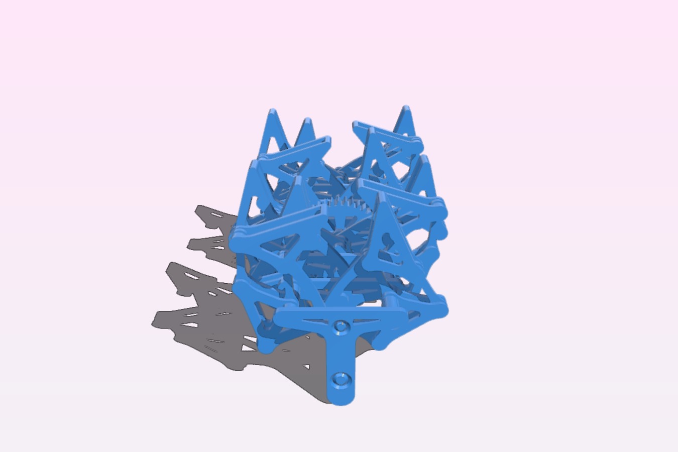 3D printable Strandbeest (with PVA support) (用水溶性支撑可打印的风力兽)