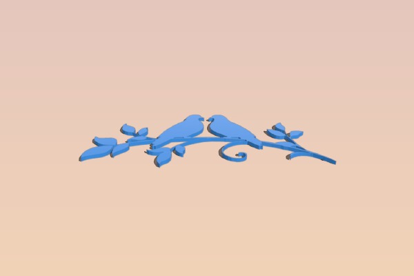 Love Birds 2D Wall Art | 3d print model