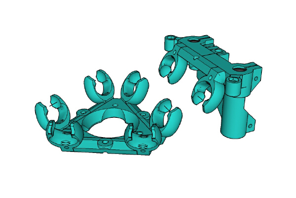 Rostock-compliant bushing carriages, marble joints | 3d print model