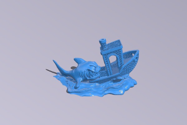 Shark attacks boat | 3d print model