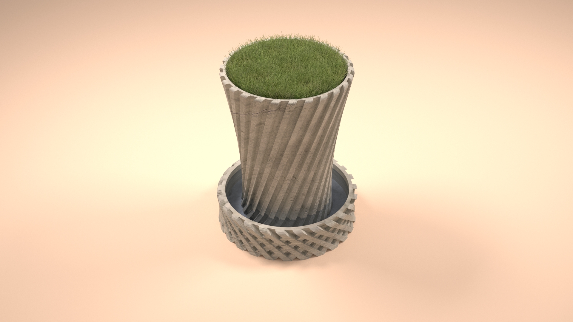 Round twisted vase