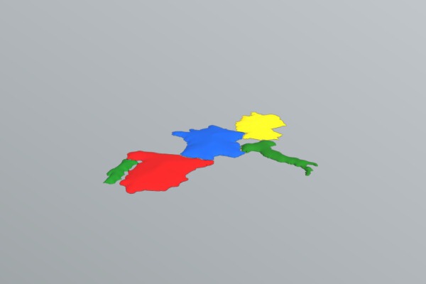 Mapa 3D, Paises Europa | 3d print model