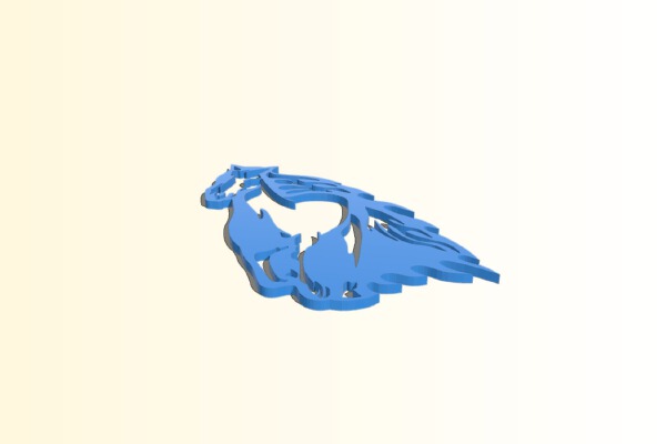 Horse with flames | 3d print model