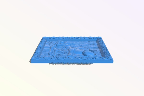 Painting of a woman and a lion | 3d print model