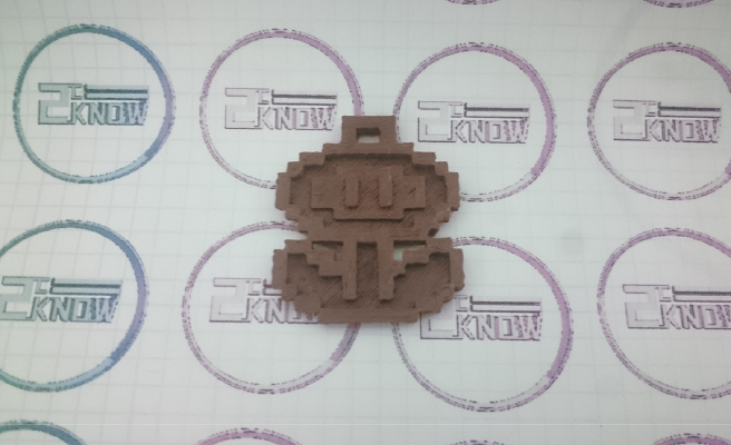 8bit Pixel Ice Flower Keychain - Super Mario World | 3d print model