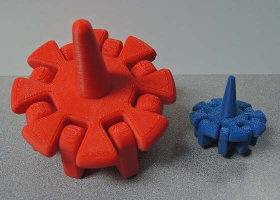 Spinning Top with Articulated Arms | 3d print model