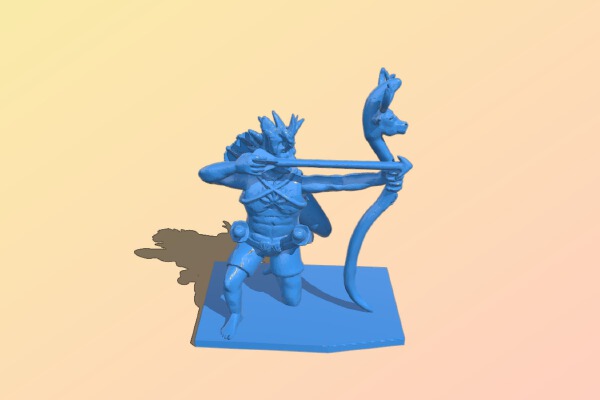 Wood Elf Ranger with Gold Stag Bow | 3d print model