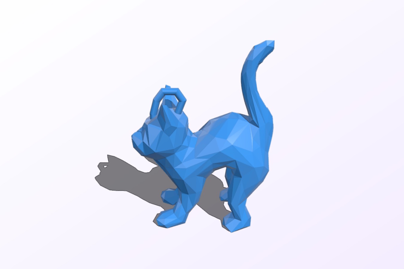 Low Poly Cat Keychain