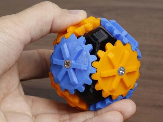 Octahedron Bevel Gear Fidget Spinner | 3d print model