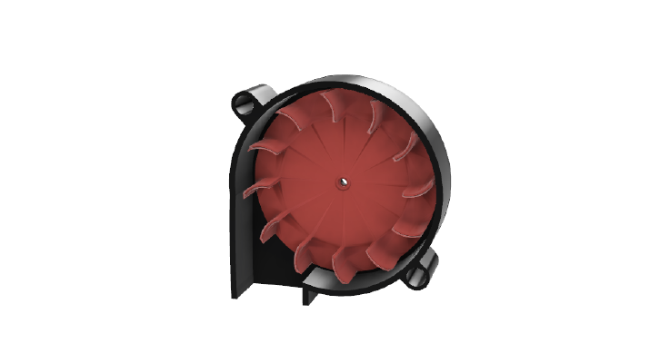 Radial Fan with Diy 24.4mm Dc Motor | 3d print model