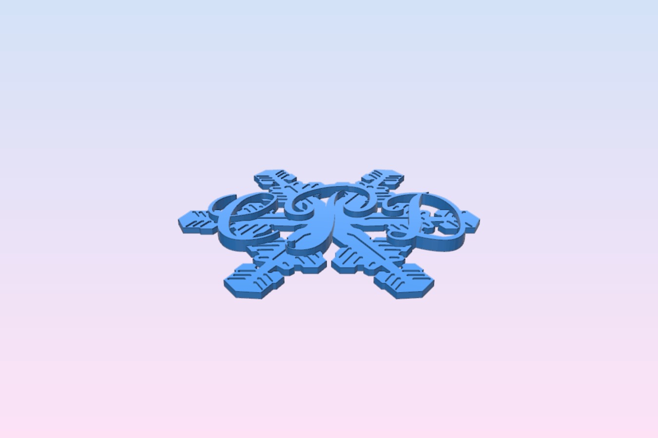 Monogram Snowflake Ornament
