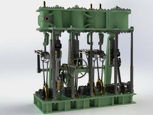 Triple Expansion Marine Steam engine update 13 | 3d print model