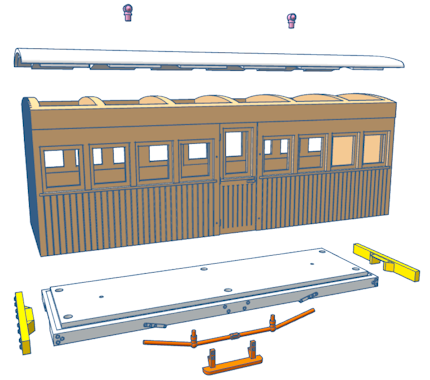 Buderim Tramways Coach - On30 - 1:48 | 3d print model