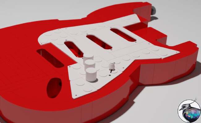3D Printed LEGO Guitar Body - Stratocaster Type - Full Sized | 3d print model