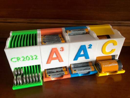 Stackable Battery Holders Improved | 3d print model