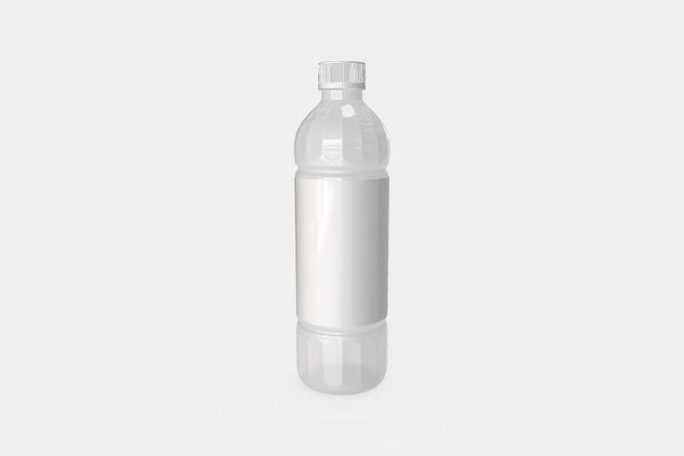 Plastic Water Bottle with Cap Mockup