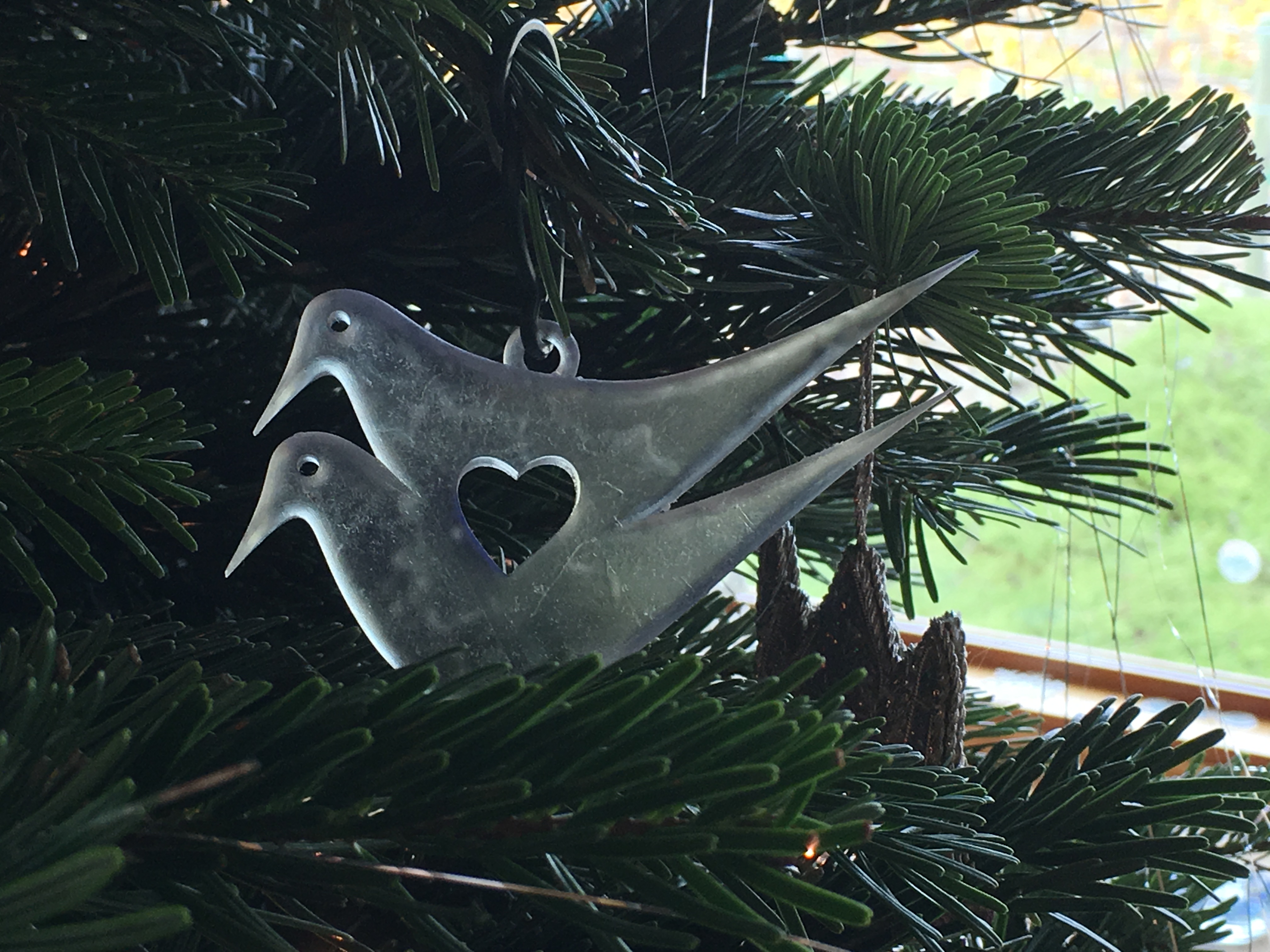 Turtle dove tree ornament