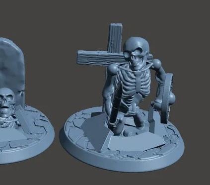 28mm Undead Skeleton Warrior - Climbing out of Grave 2 | 3d print model