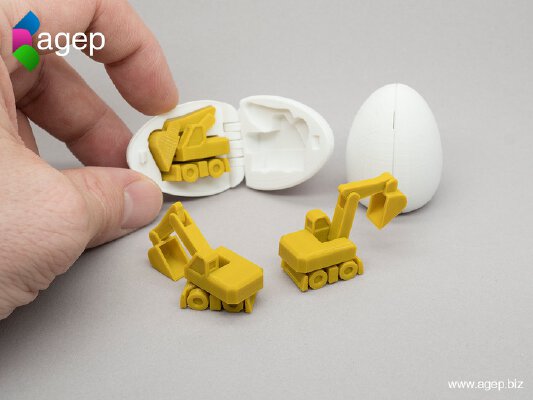 Surprise Egg Tiny Excavator | 3d print model