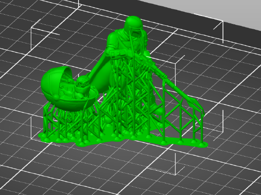 REMIX Mandalorian and Baby Yoda with tree supports | 3d print model