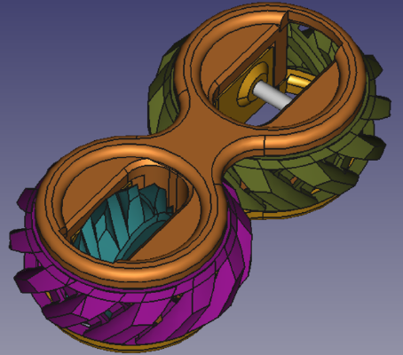 Fidget Gears Revolving V2 Print-in-Place | 3d print model