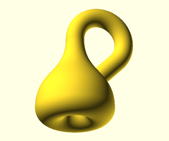 Customisable Klein bottle (OpenSCAD)