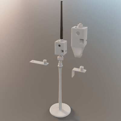 ESP32-cam storage box with base, various brackets, rod with pedestal, ball hinges | 3d print model