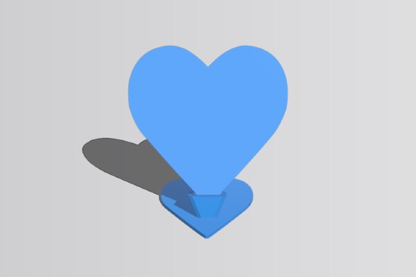 Love heart with base | 3d print model