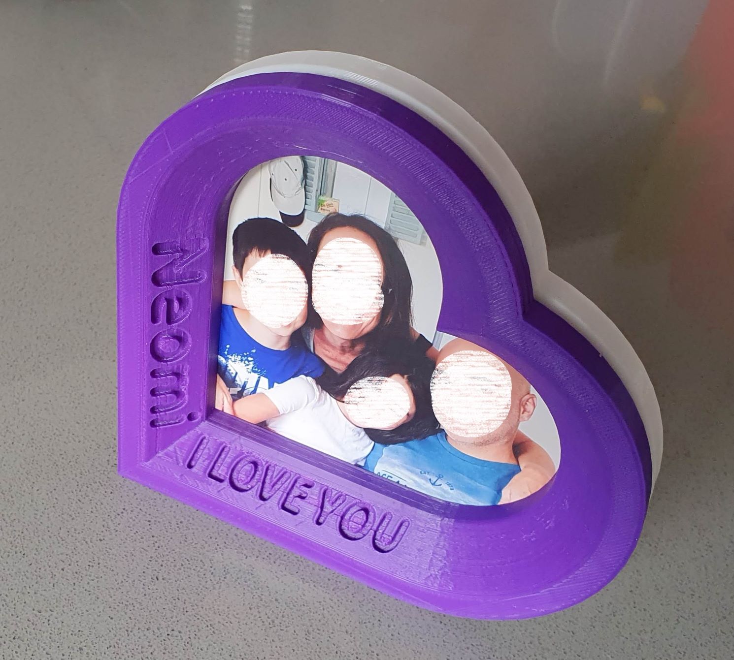 Big Heart Picture Frame - 2 Parts. No Support