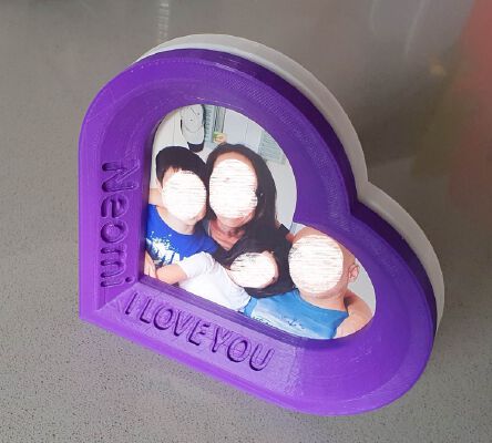 Big Heart Picture Frame - 2 Parts. No Support | 3d print model