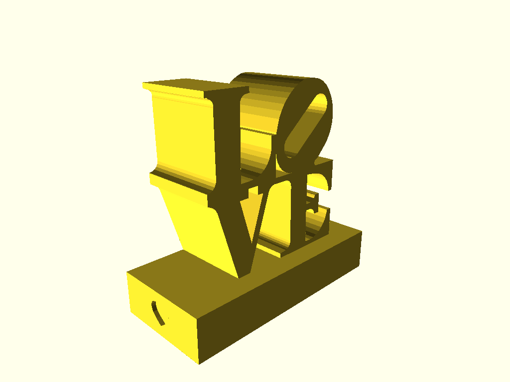 Love Sculpture Remixd with OpenScad