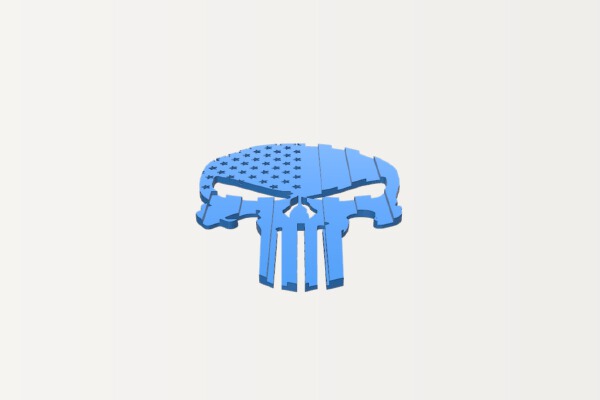 Punisher Flag Skull | 3d print model