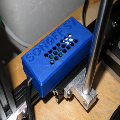 Sonoff SV case with button and honeycomb holes | 3d print model