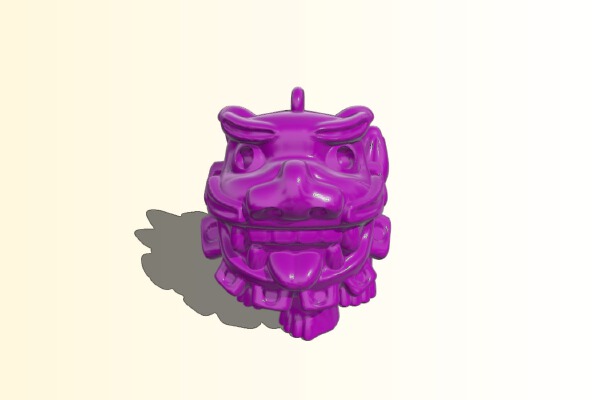 Lion keychain with mouth open | 3d print model