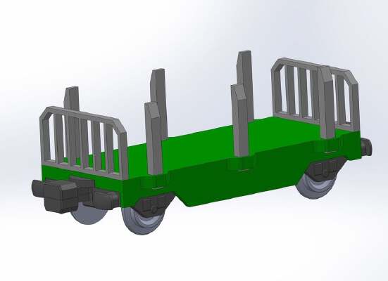 Wagon for wood or pipe for Lego train | 3d print model