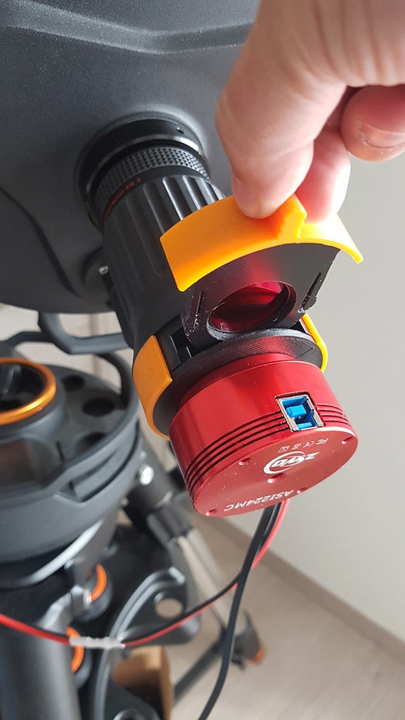 Adaptateur réducteur Celestron f6.3 _ caméras ZWO ASI  avec porte-filtre