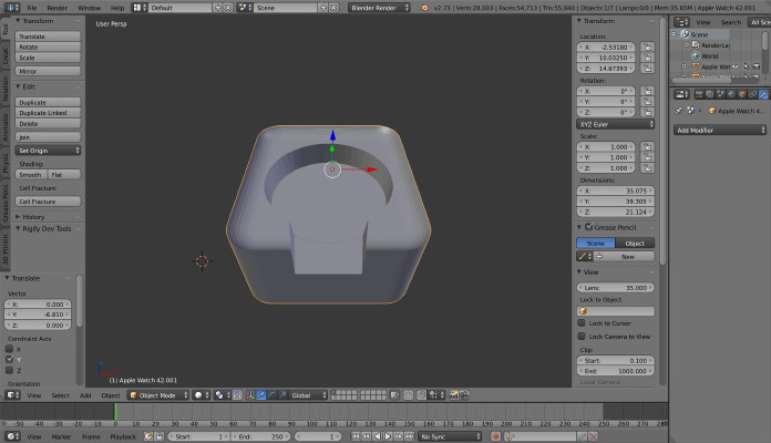 Simple stand for the Apple Watch 42 | 3d print model