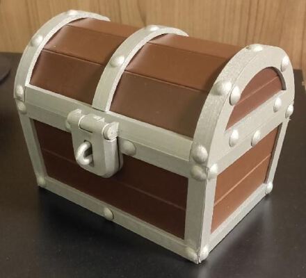 Hinged Treasure Chest with Latch ( Multi Colour ) | 3d print model