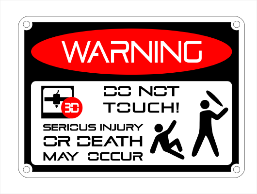 "DO NOT TOUCH" warning sign multi-color version for single-extruder printers | 3d print model