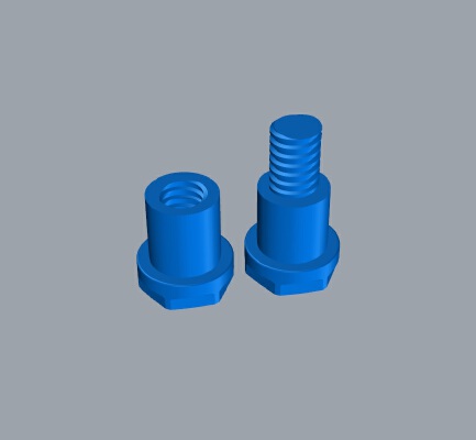 Special nut with square profile (pair set) | 3d print model