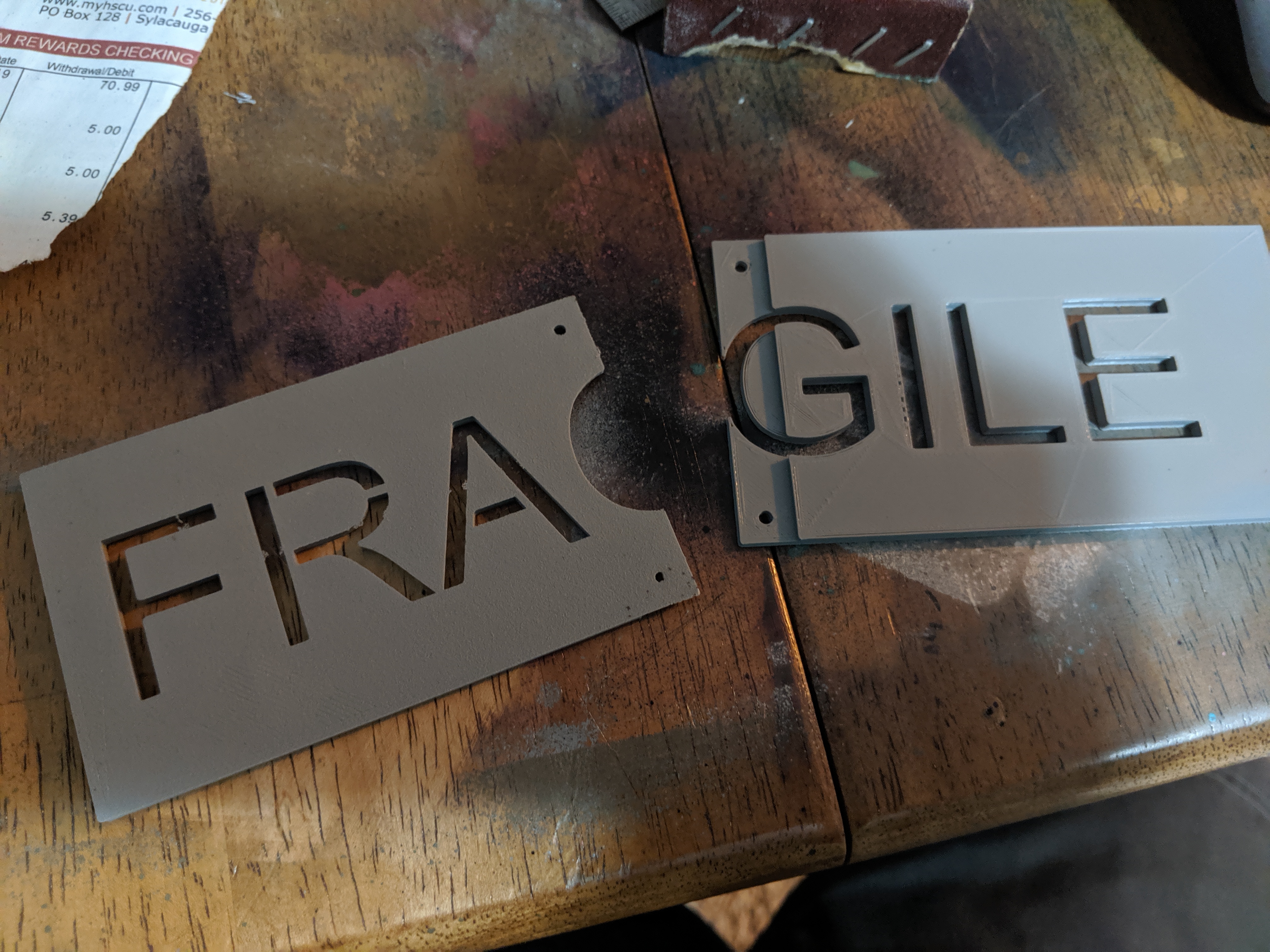 FRAGILE Stencil for shipping boxes