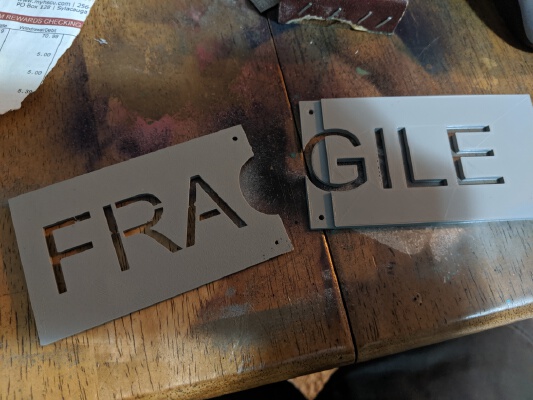 FRAGILE Stencil for shipping boxes | 3d print model