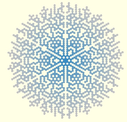 Cellular automaton snowflake generator in OpenSCAD
