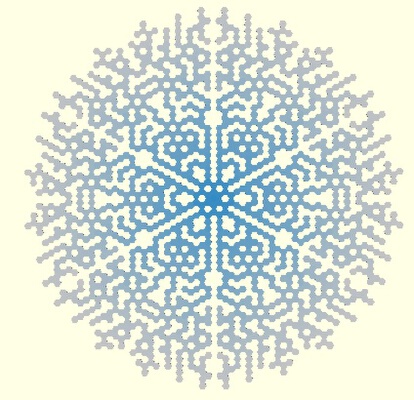 Cellular automaton snowflake generator in OpenSCAD | 3d print model