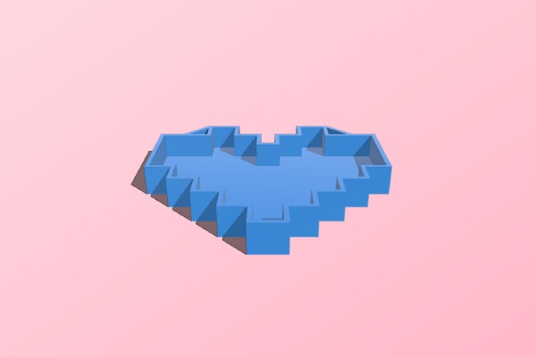 Heart Shaped Tetris Tray | 3d print model