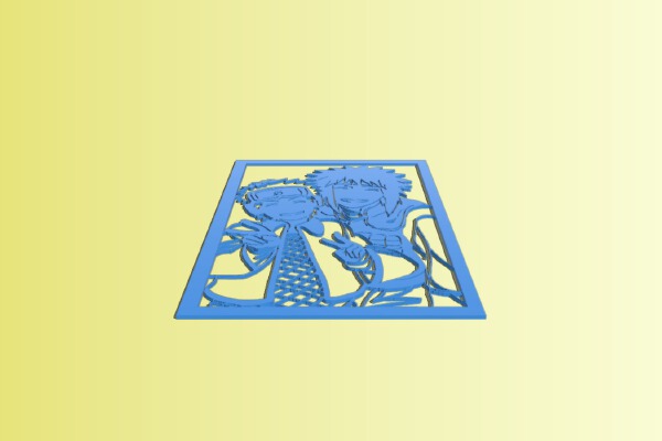 Minato and Obito stencil | 3d print model
