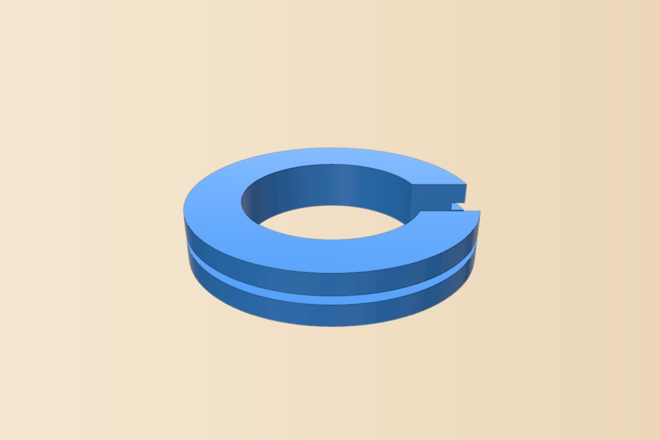 45mm C-ring with 28mm inner radius and outer recess for a Edison Screw bulb mount